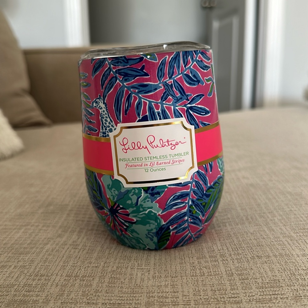 Lilly pulitizer insulated stemless tumbler 12 ounces